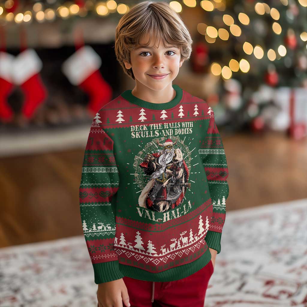 Viking Christmas Ugly Christmas Sweater Deck The Halls With Skulls And Bodies Valhalla - Wonder Print Shop