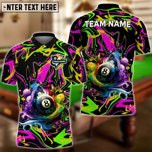 Billiards Ball 8 Graffiti Splash Paint Personalized Name, Team Name Shirt