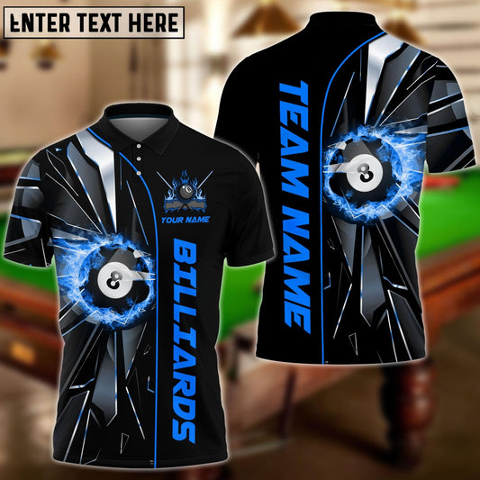 Billiards Ball 8 Fire Broken Glass Personalized Name, Team Name Shirt