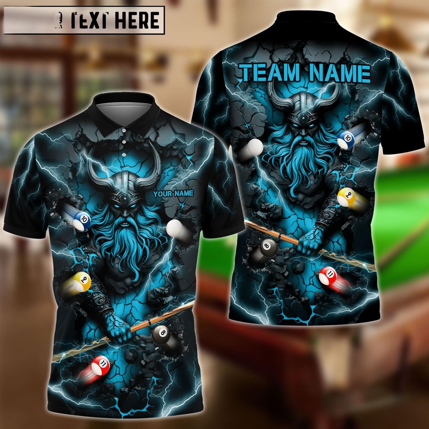 Billiards Viking Thunder Personalized Name Shirt