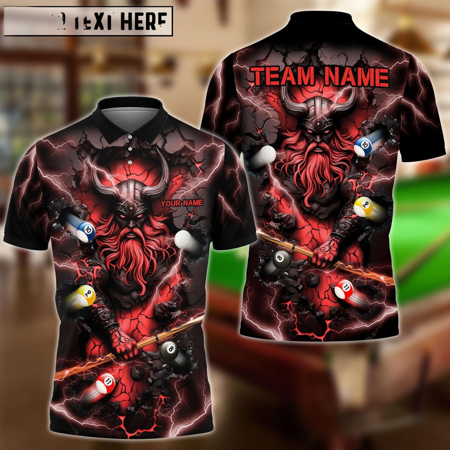 Billiards Viking Thunder Personalized Name Shirt