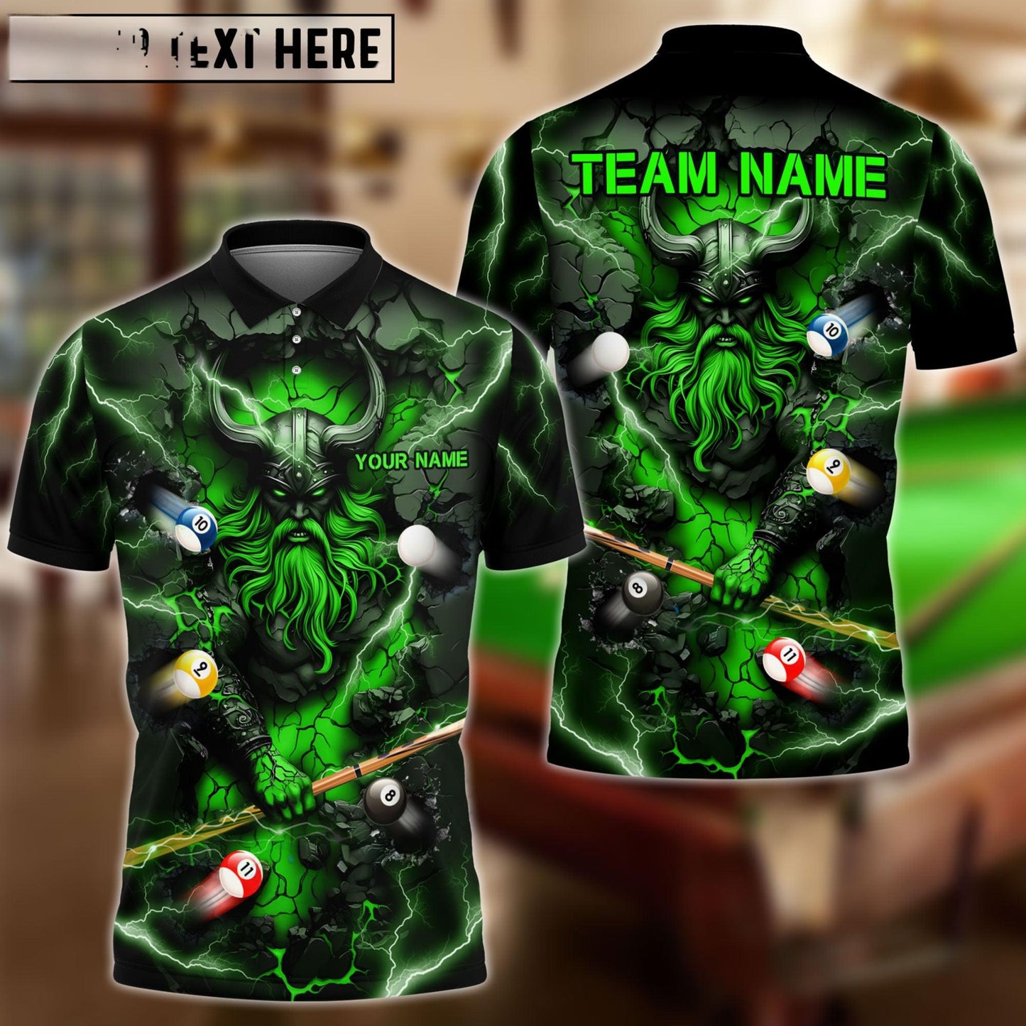 Billiards Viking Thunder Personalized Name Shirt