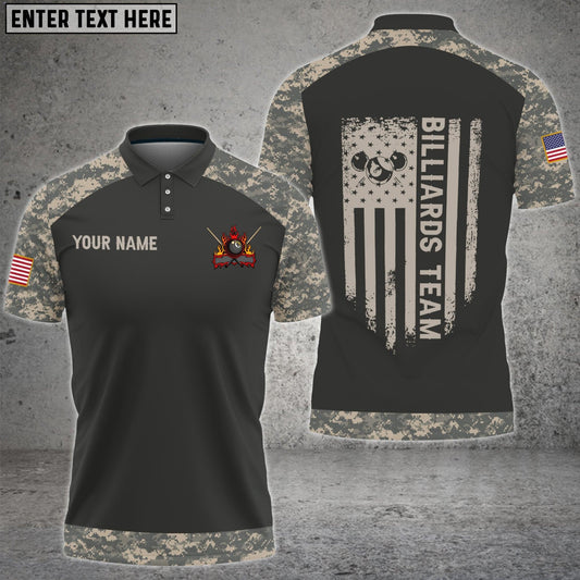 Billiards Retro Camouflage Flag Personalized 3D Shirt
