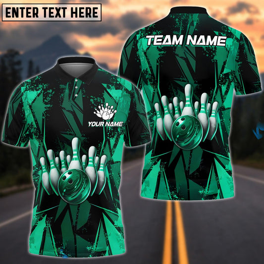 Bowling And Pins Color Diamond Multicolor Customized Name 3D Shirt (4 Colors)