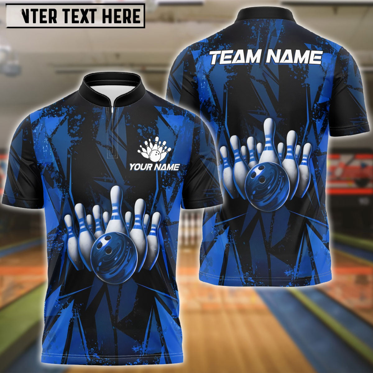 Bowling And Pins Color Diamond Multicolor Customized Name 3D Shirt (4 Colors)