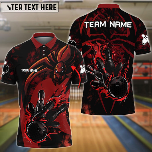 Spider Bowling Personalized Name, Team Name 3D Shirt (4 Colors)
