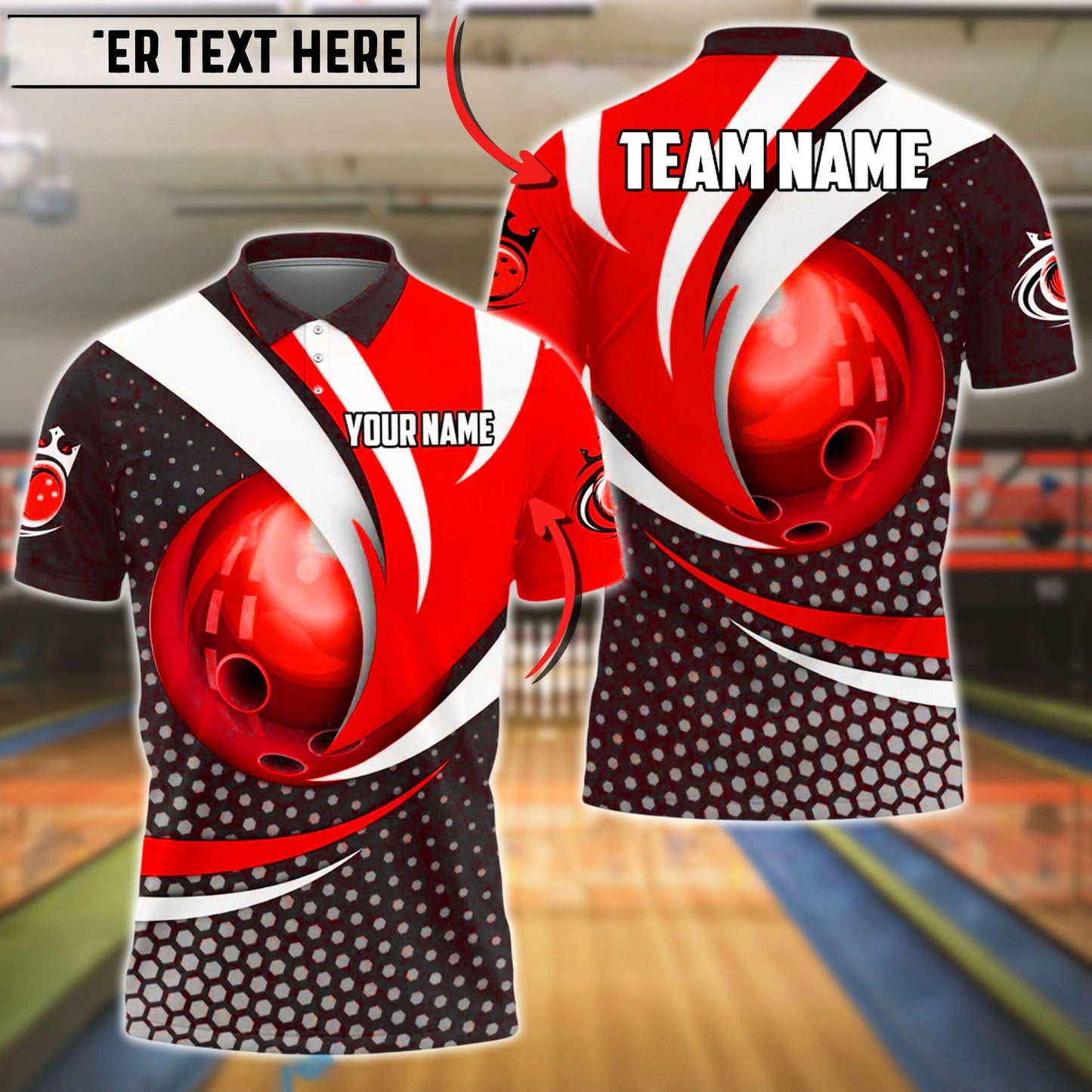 Bowling And Pins Curved Strike Customized Name 3D Shirt