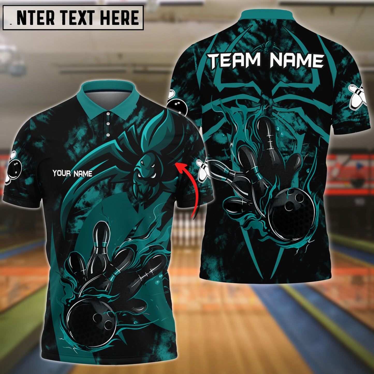 Spider Bowling Personalized Name, Team Name 3D Shirt (4 Colors)