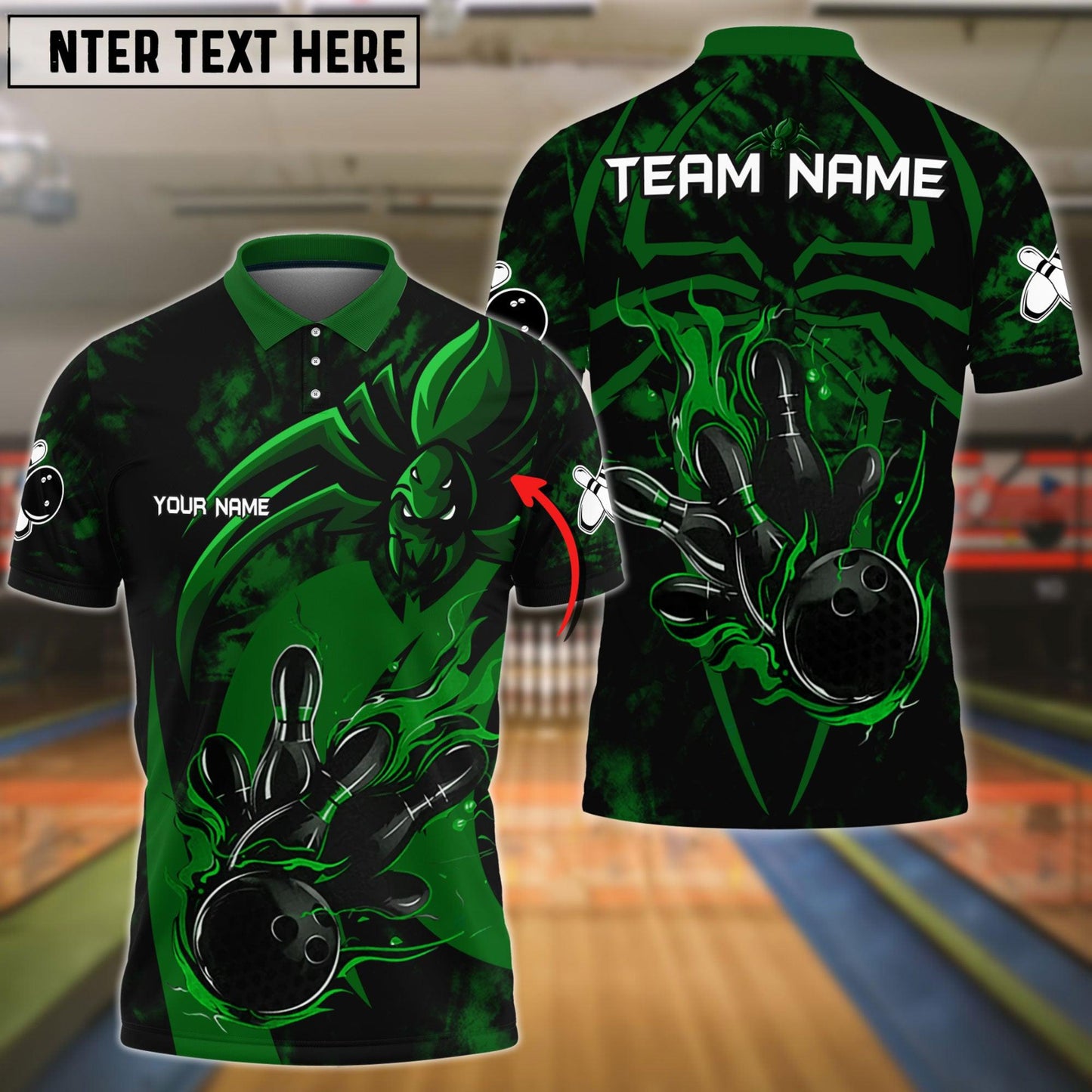 Spider Bowling Personalized Name, Team Name 3D Shirt (4 Colors)