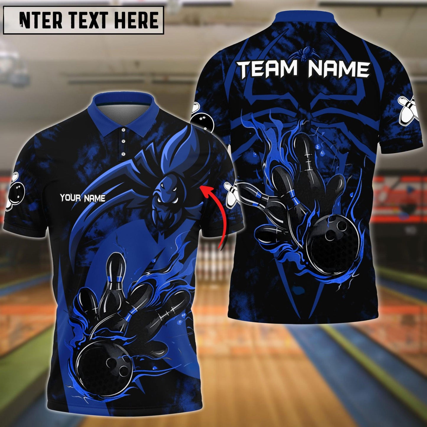 Spider Bowling Personalized Name, Team Name 3D Shirt (4 Colors)