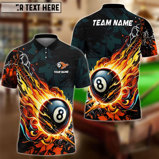 Billiards Ball 8 Fireball Magic Personalized Name Shirt