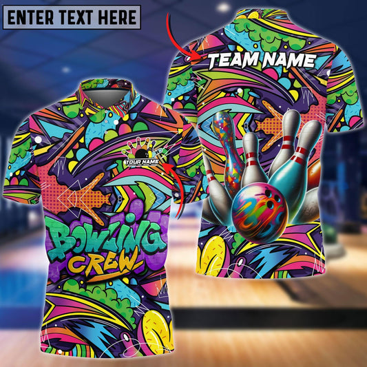 Bowling Graffiti Crew Customized Name, Team Name 3D Shirt