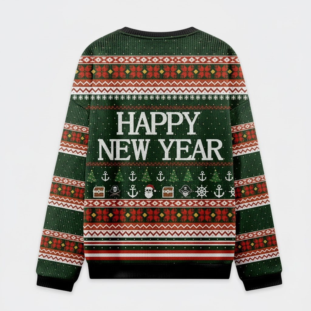 🐱 Meowy Christmas Ugly Sweater – Buff Cat Pirate Holiday Sweatshirt