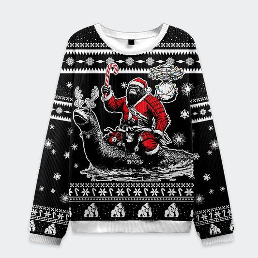 Samurai Bigfoot Christmas Ugly Sweatshirt