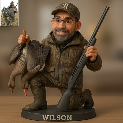 Personalized Deer Hunting Photo Cartoon Style Plaque