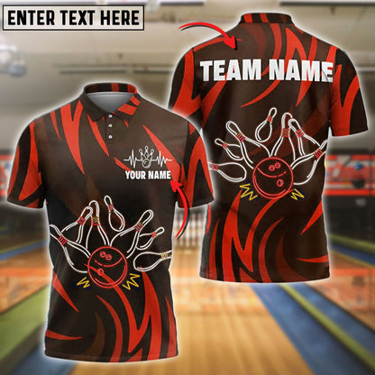 Bowling Neon Explosion Customized Name, Team Name 3D Shirt (4 Colors)