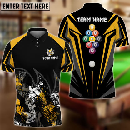 Billiards Ball 9 Broken Fire Personalized Name & Team Name Shirt