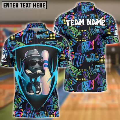 Bowling Street Style Funny Ball Customized Name, Team Name 3D Shirt (4 Colors)