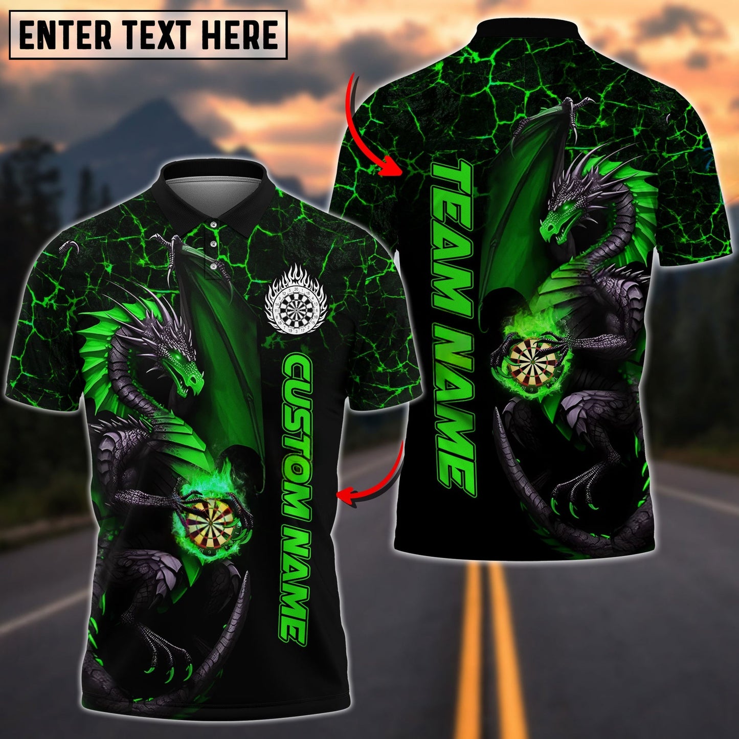 Darts Big Dragon Personalized Name, Team Name Shirt