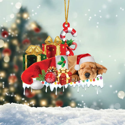 COCKER SPANIEL MERRY CHRISTMAS HANGING ORNAMENT