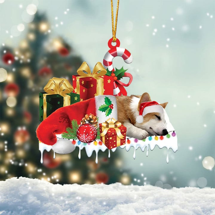 CORGI MERRY CHRISTMAS HANGING ORNAMENT