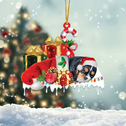 CAVALIER KING CHARLES SPANIEL MERRY CHRISTMAS HANGING ORNAMENT