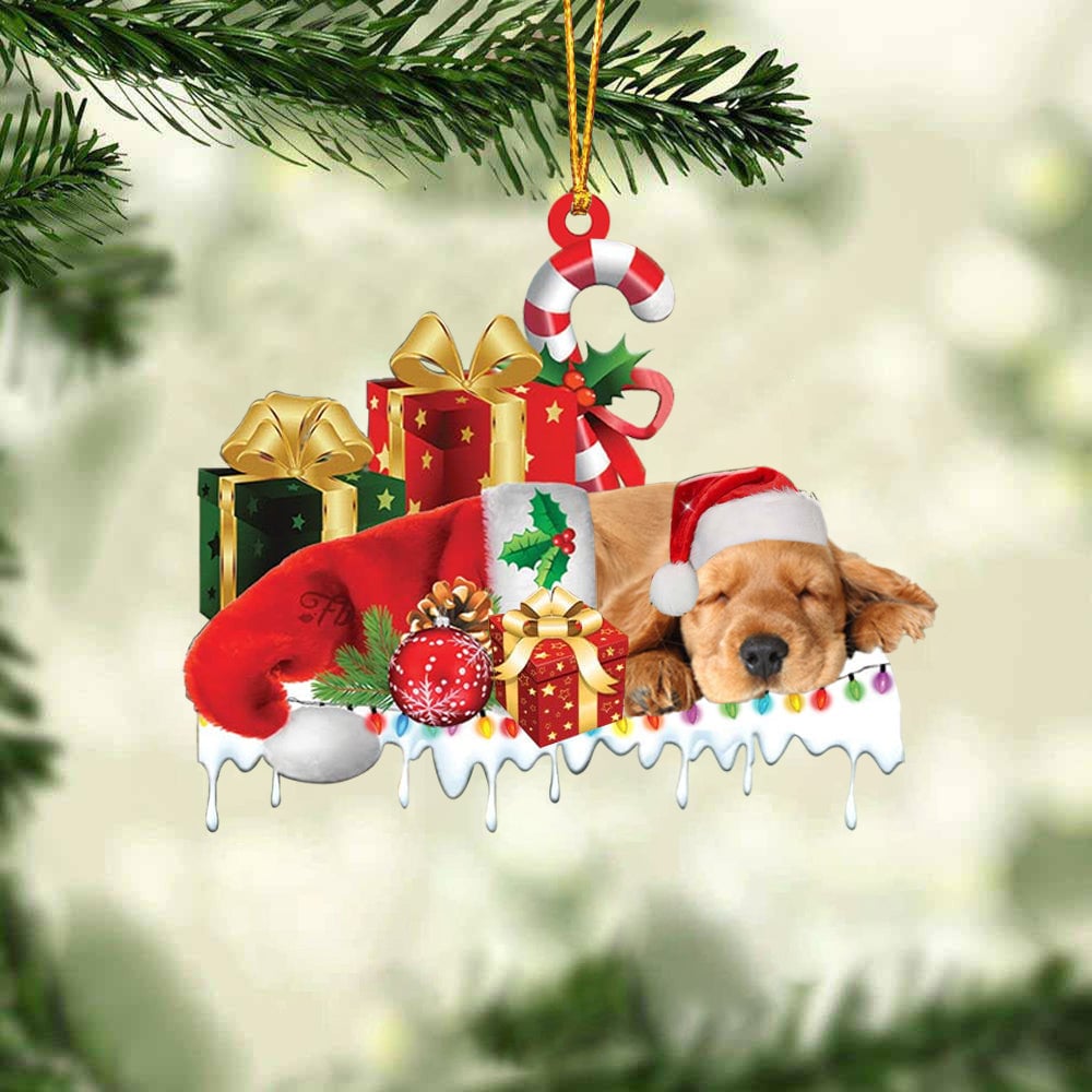 COCKER SPANIEL MERRY CHRISTMAS HANGING ORNAMENT