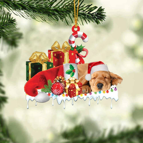 COCKER SPANIEL MERRY CHRISTMAS HANGING ORNAMENT