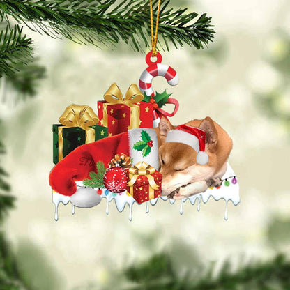 SHIBA INU MERRY CHRISTMAS HANGING ORNAMENT