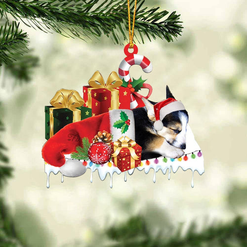 SHELTIE MERRY CHRISTMAS HANGING ORNAMENT