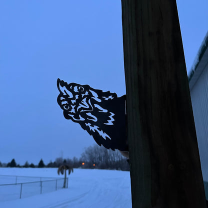 Garden Fence Metal Decoration, Funny Animals