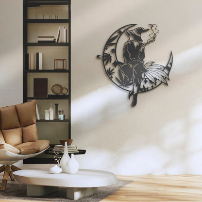 Witch Weed On The Srescent Moon Metal Wall Art