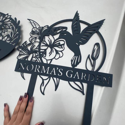 Custom Hummingbird Metal Garden Decor,Garden Sign Gift
