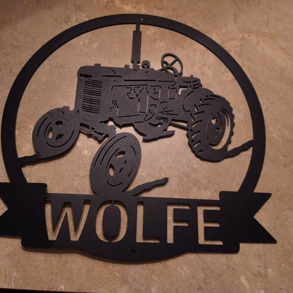Tractor Family Name Sign | Antique Tractor