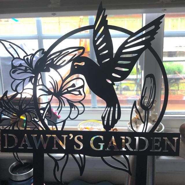 Custom Hummingbird Metal Garden Decor,Garden Sign Gift
