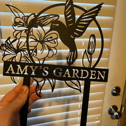 Custom Hummingbird Metal Garden Decor,Garden Sign Gift
