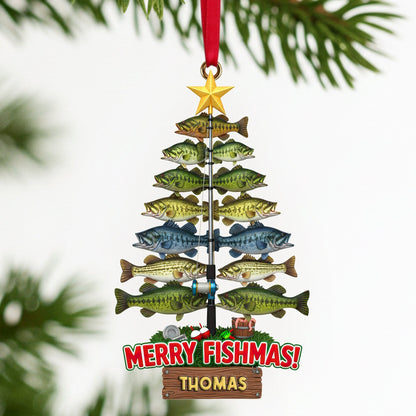 Merry Fishmas - Personalized Ornament Christmas Gift for Fishing Lovers