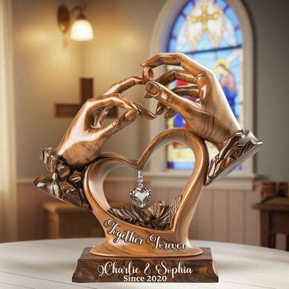 Engagement Wedding Anniversary - Personalized Couple Custom Shaped Acrylic Plaque