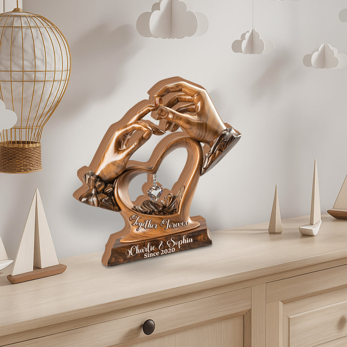 Engagement Wedding Anniversary - Personalized Couple Custom Shaped Acrylic Plaque