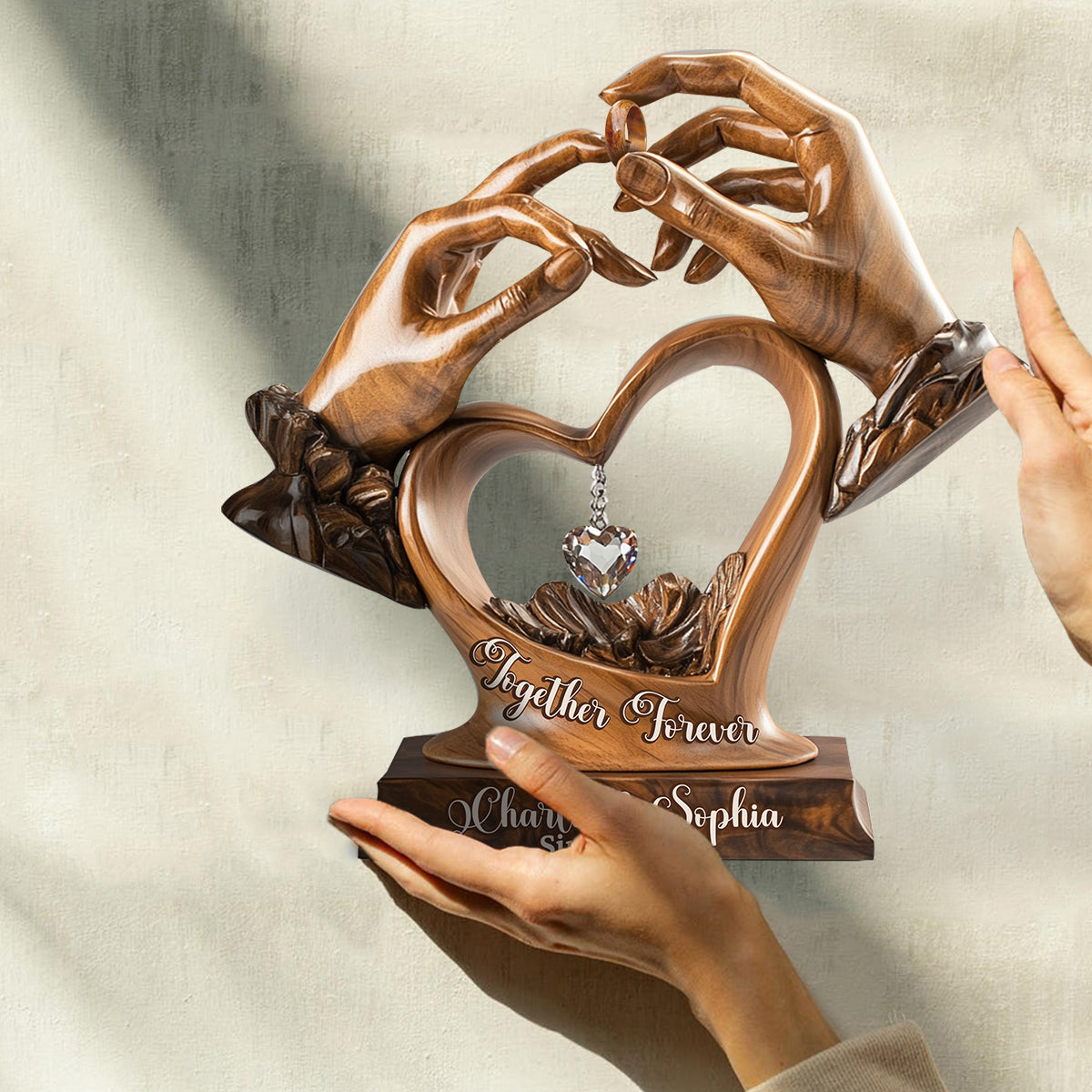 Engagement Wedding Anniversary - Personalized Couple Custom Shaped Acrylic Plaque