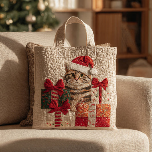Peekaboo Kitten Among Presents Tote