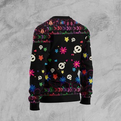 Cat Sugar Skull Ugly Christmas Sweater
