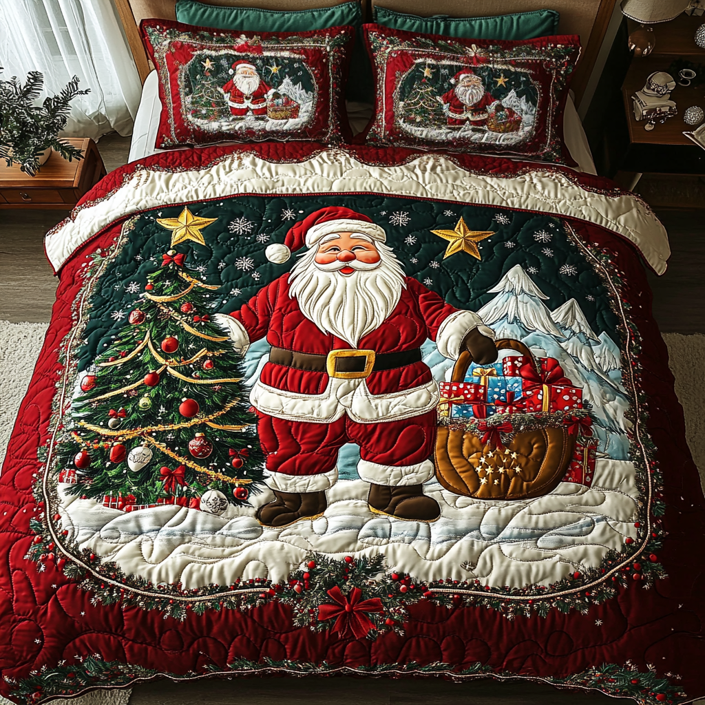 Santa Spirit 3-Piece Quilted Bedding Set