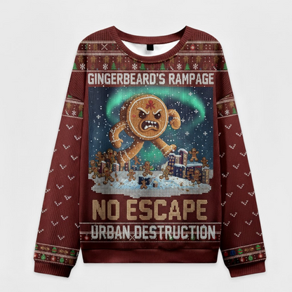 🍪 Gingerbeard’s Rampage Sweater – No Escape Funny Gingerbread Christmas Jumper