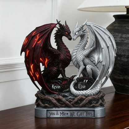 Personalized Dragon Couple Acrylic Plaque, Custom Name Lovers Gift, Fantasy Anniversary Decor, Wedding Gifts for Husband and Wife, Dragon Gifts