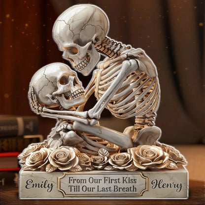 Custom Gothic Skeleton Acrylic Plaque - Personalized Anniversary Wedding Gifts For Husband And Wife, Him And Her - Bone To Be Yours