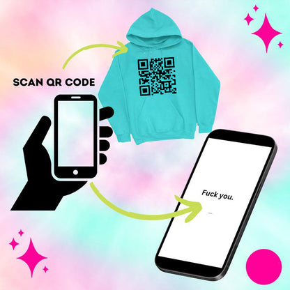 Funny FU QR Code Hoodie