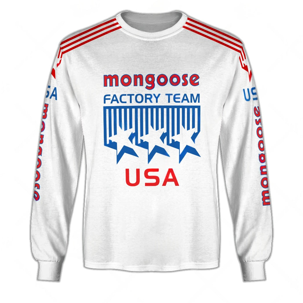 Personalized Mongoose Racing Team BMX Oldschool Vintage Retro White Jersey