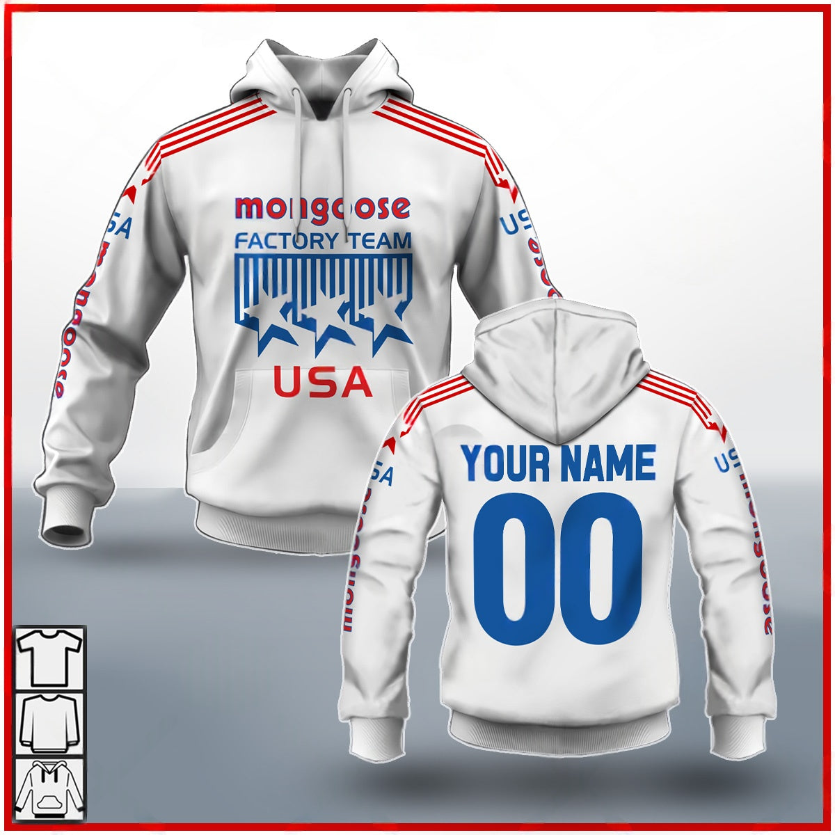 Personalized Mongoose Racing Team BMX Oldschool Vintage Retro White Jersey