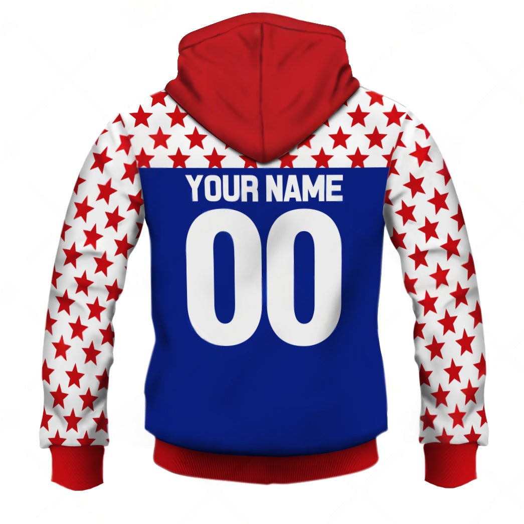 Personalize Oldschool Hutch Factory Racing Team BMX Retro Red Blue Jersey